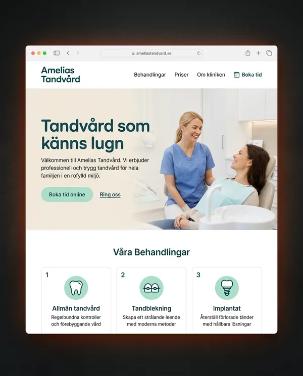 Amelias Tandvård – Hemsida