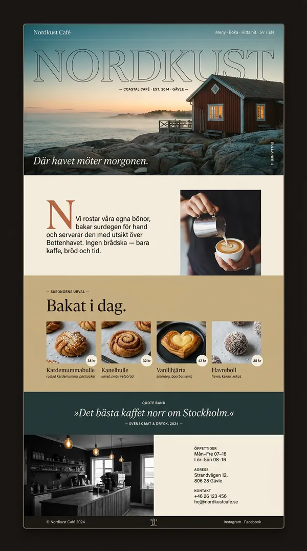 Nordkust Café – Hemsida + Logotyp